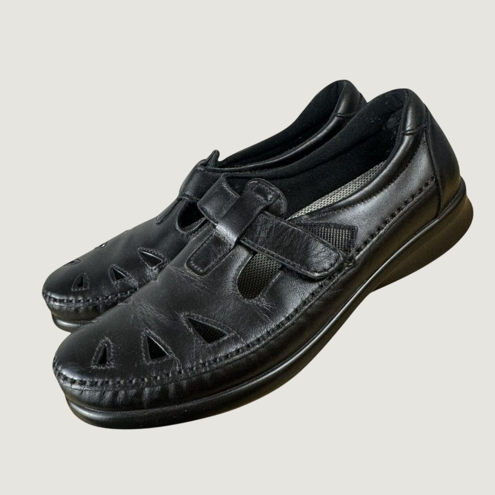 SAS Roamer Loafers 9 Black Leather Comfort Mary Jane‎ Walking Shoes Made in USA